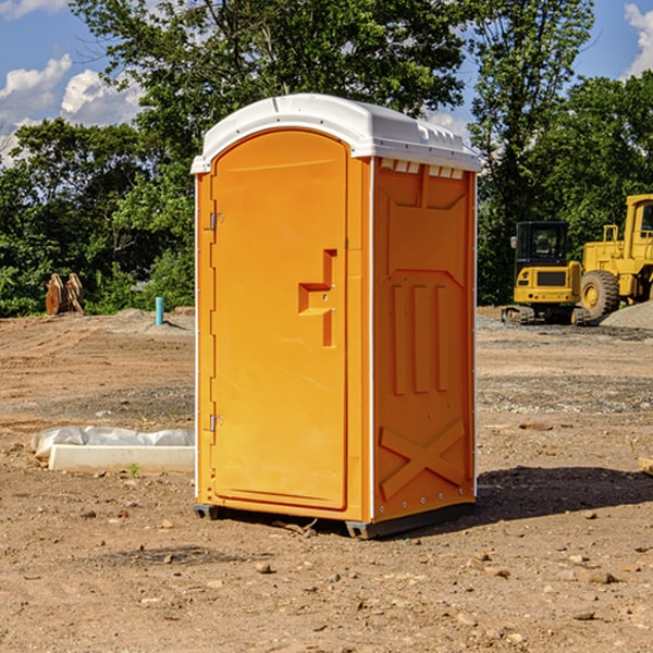 how often are the portable restrooms cleaned and serviced during a rental period in Leopold IN